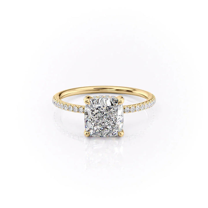 The Pave Crown Liberty Set With Cushion Pave Moissanite#material_14k-gold