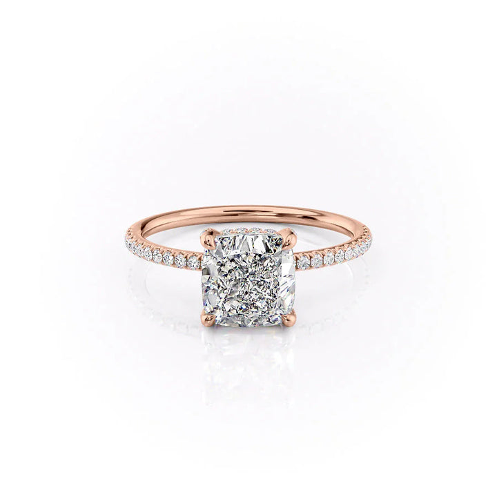 The Pave Crown Liberty Set With Cushion Pave Lab Diamond 1 Carat 14K Rose#material_14k-rose