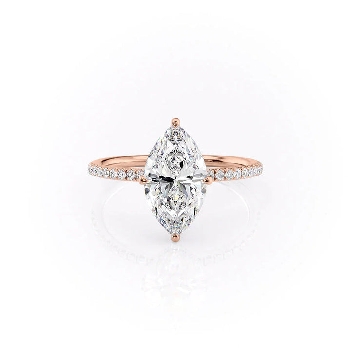 The Pave Crown Liberty Set With Marquise Pave Lab Diamond 1 Carat 14K Rose#material_14k-rose