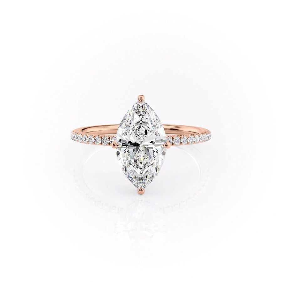 The Pave Crown Liberty Set With Marquise Pave Moissanite#material_14k-rose