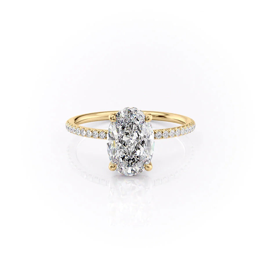 The Pave Crown Liberty Set With Oval Pave Lab Diamond 1 Carat 14K Gold#material_gold