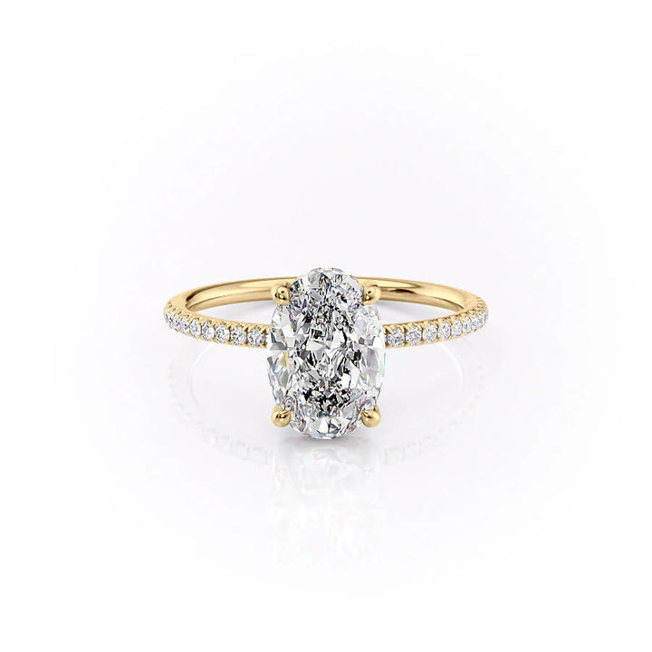 The Pave Crown Liberty Set With Oval Pave Lab Diamond 1 Carat 14K Gold#material_gold