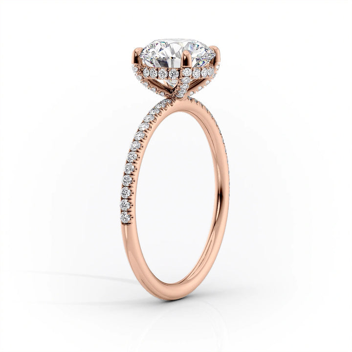 The Pave Crown Liberty Set With Oval Pave Lab Diamond 1.5 Carat 14K Rose#material_rose
