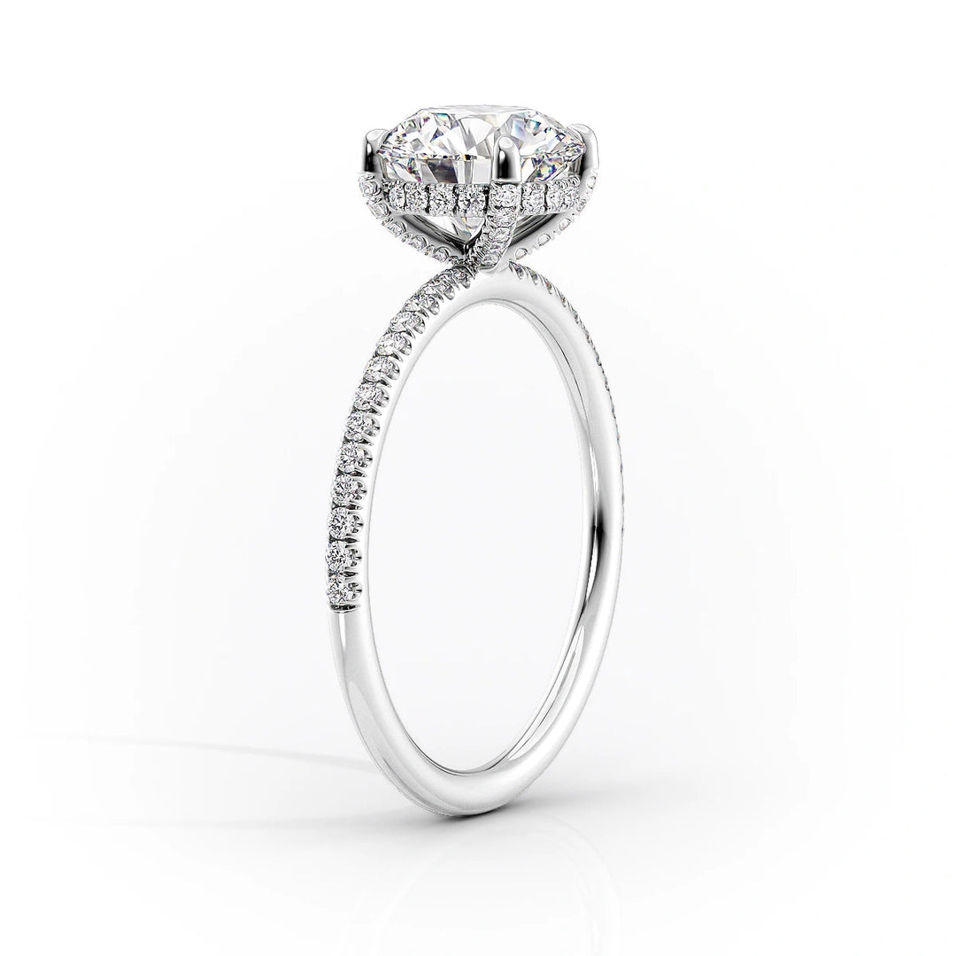 The Pave Crown Liberty Set With Oval Pave Lab Diamond 1.5 Carat 14K White#material_white