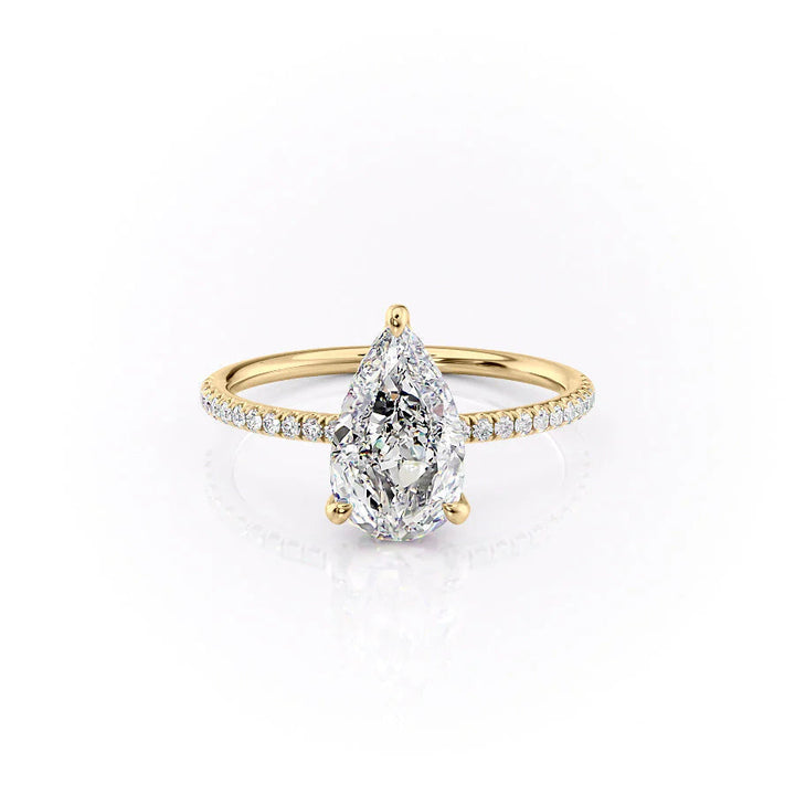 The Pave Crown Liberty Set With Pear Pave Lab Diamond 1 Carat 14K Gold#material_14k-gold