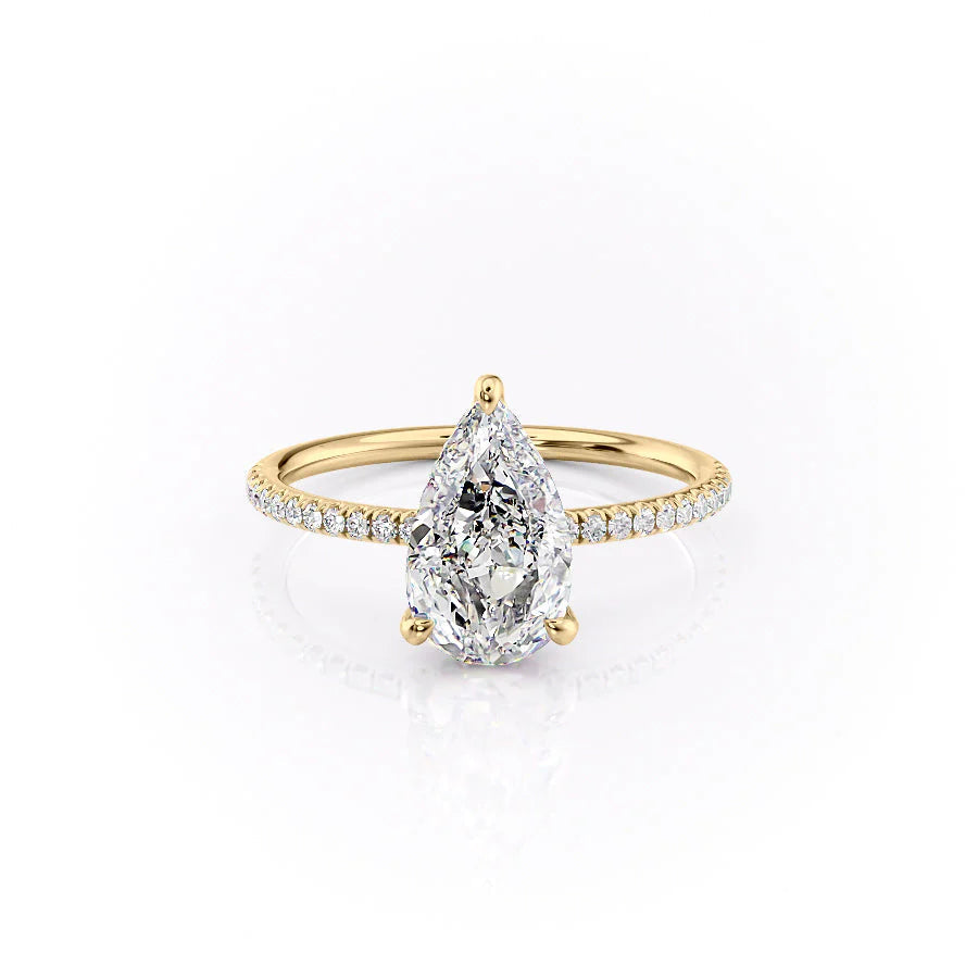 The Pave Crown Liberty Set With Pear Pave Moissanite#material_14k-gold