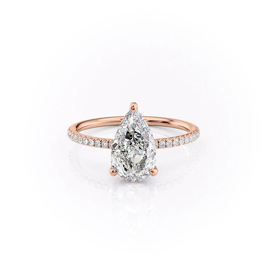 The Pave Crown Liberty Set With Pear Pave Lab Diamond 1 Carat 14K Rose#material_14k-rose