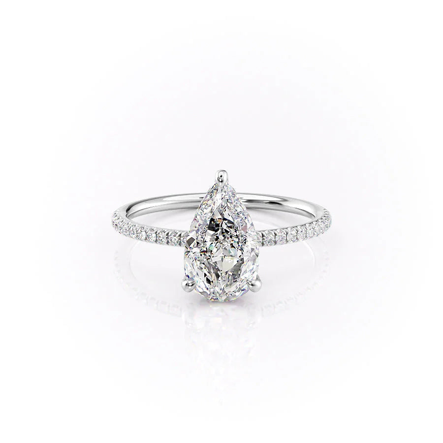 The Pave Crown Liberty Set With Pear Pave Moissanite#material_14k-white