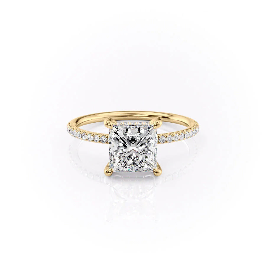 The Pave Crown Liberty Set With Princess Pave Lab Diamond 1 Carat 14K Gold#material_14k-gold