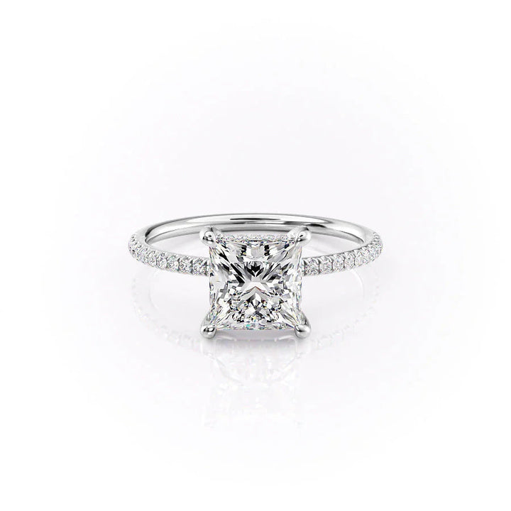 The Pave Crown Liberty Set With Princess Pave Lab Diamond 1 Carat 14K White#material_14k-white