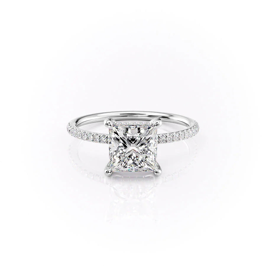 The Pave Crown Liberty Set With Princess Pave Moissanite#material_14k-white