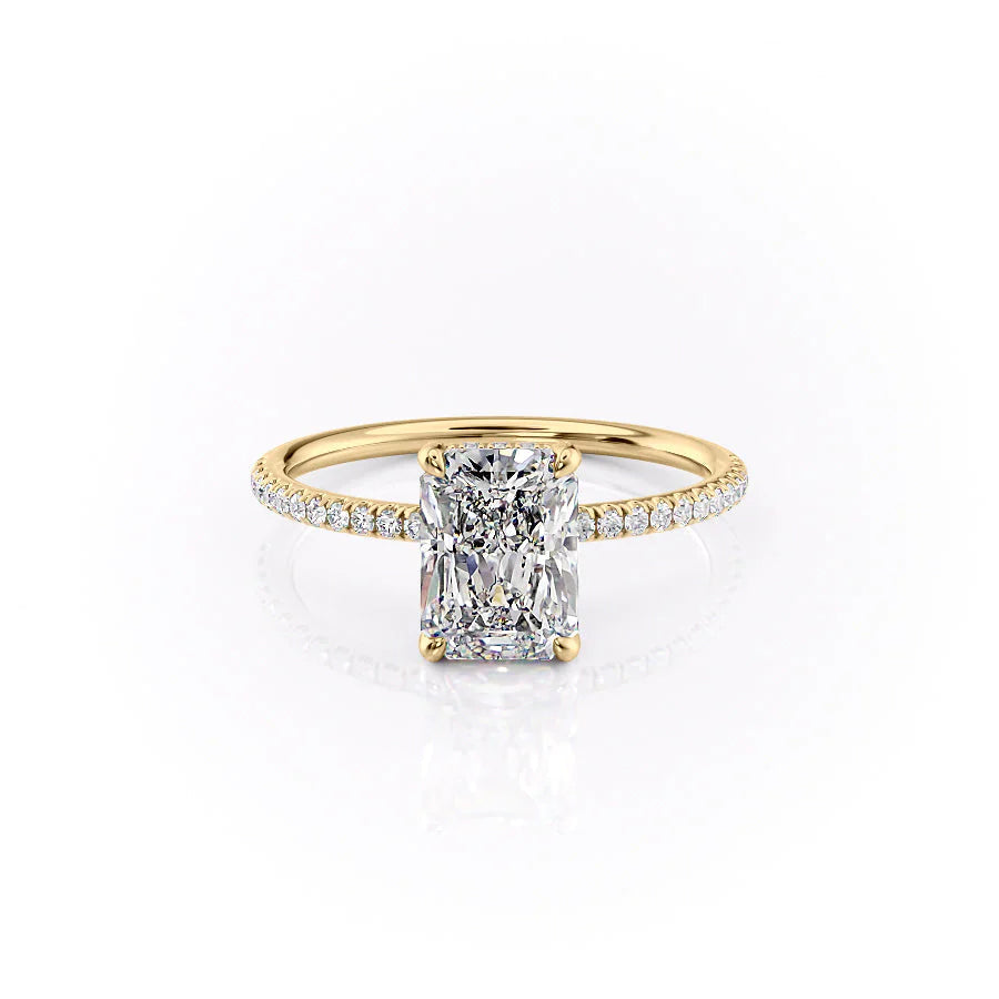 The Pave Crown Liberty Set With Radiant Pave Lab Diamond 1 Carat 14K Gold#material_14k-gold