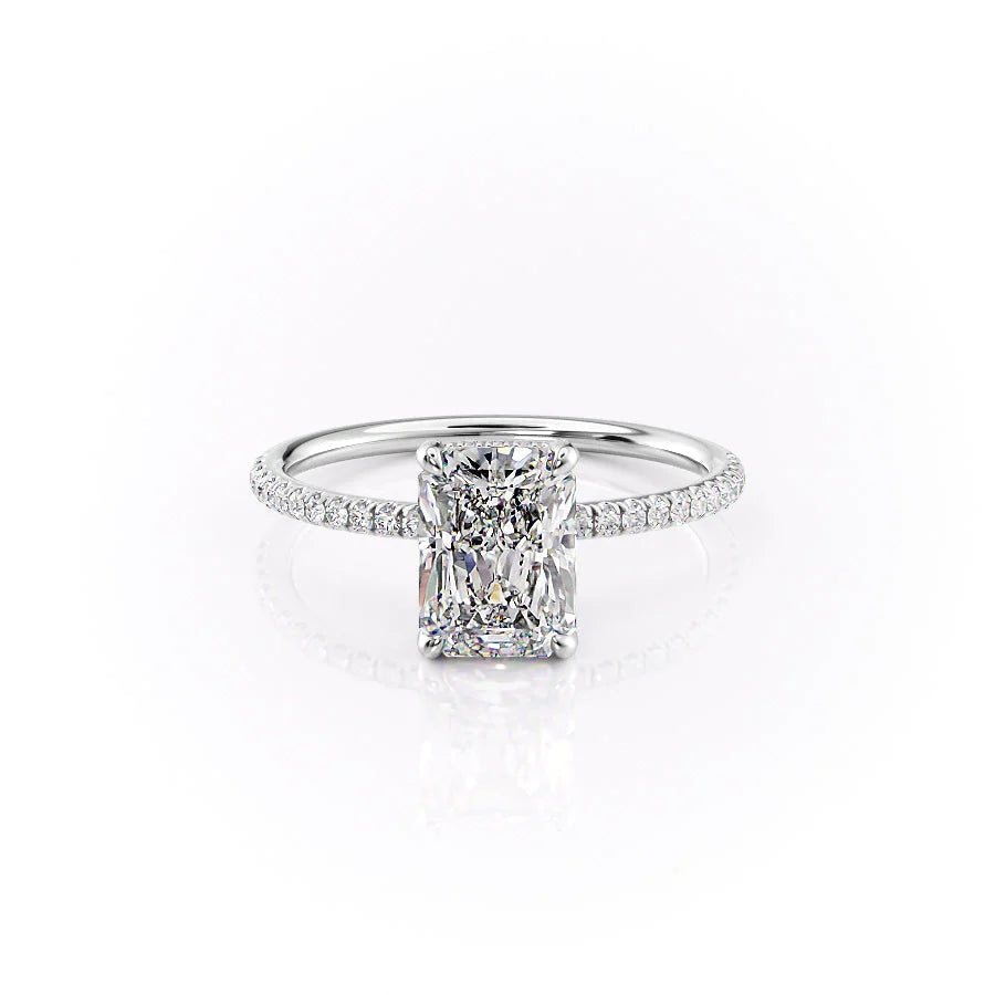 The Pave Crown Liberty Set With Radiant Pave Lab Diamond 1 Carat 14K White#material_14k-white