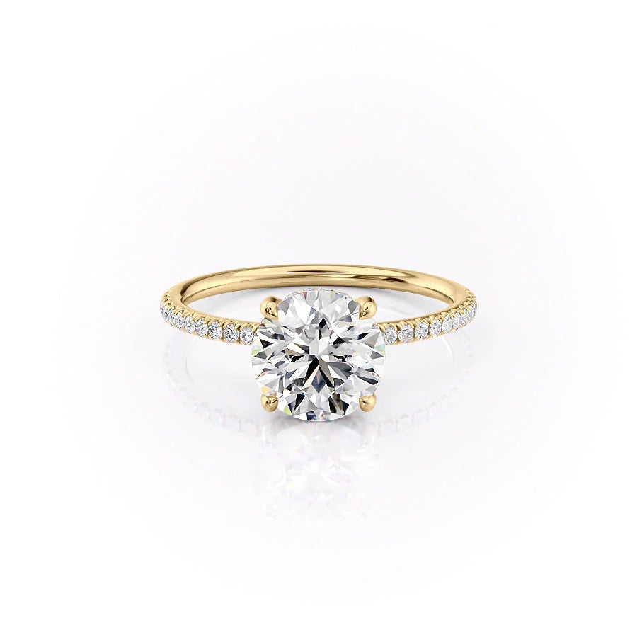 The Pave Crown Liberty Set With Round Pave Lab Diamond 1 Carat 14K Gold#material_gold