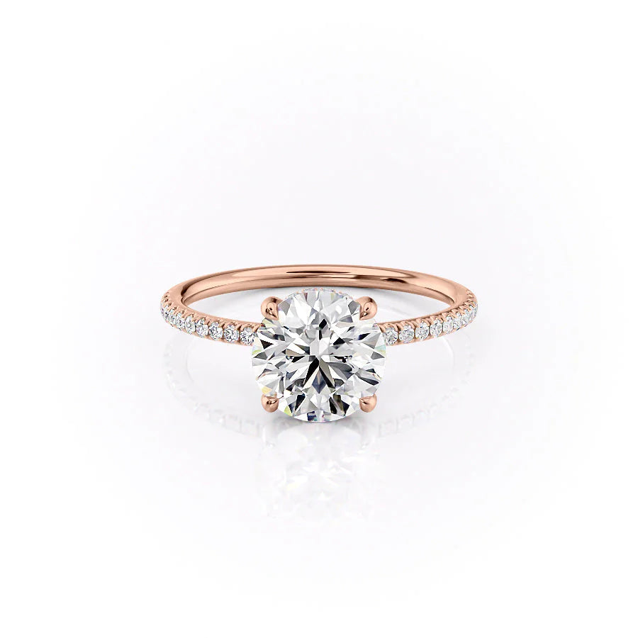 The Pave Crown Liberty Set With Round Pave Lab Diamond 1 Carat 14K Rose#material_rose