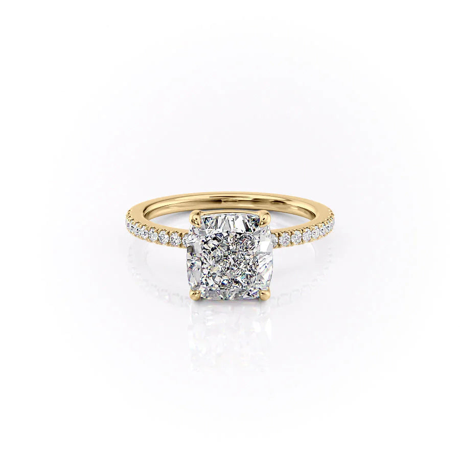 The Pave Estella Set With Cushion Pave Lab Diamond 1 Carat 14K Gold#material_14k-gold