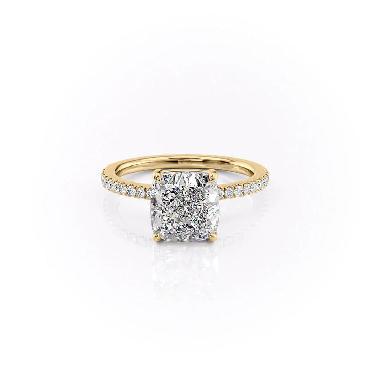 The Pave Estella Set With Cushion Pave Lab Diamond 1 Carat 14K Gold#material_14k-gold