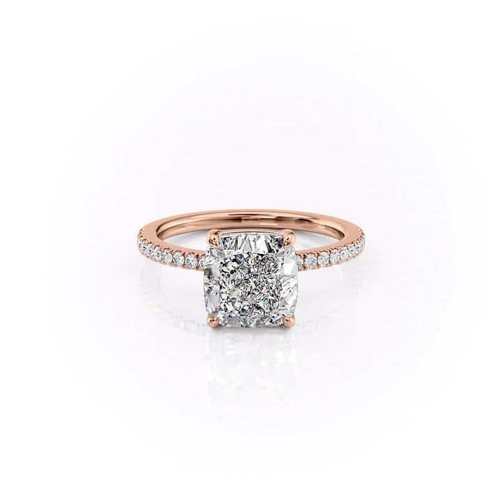 The Pave Estella Set With Cushion Pave Lab Diamond 1 Carat 14K Rose#material_14k-rose