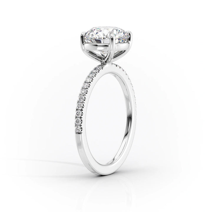 The Pave Estella Set With Cushion Pave Lab Diamond 1.5 Carat 14K White#material_14k-white