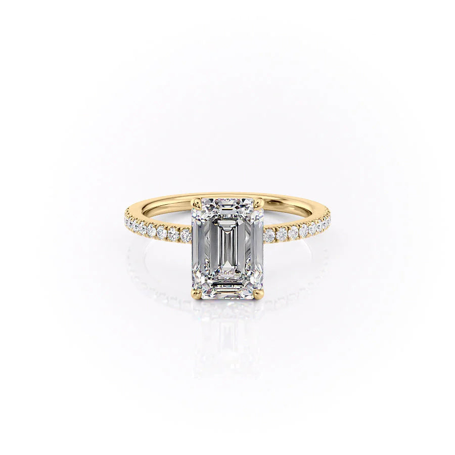 The Pave Estella Set With Emerald Pave Moissanite#material_14k-gold