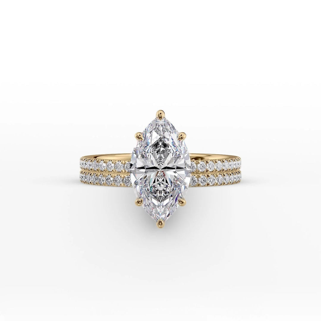 The Pave Estella Set With Marquise Pave Lab Diamond 2 Carat 14K Gold#material_14k-gold