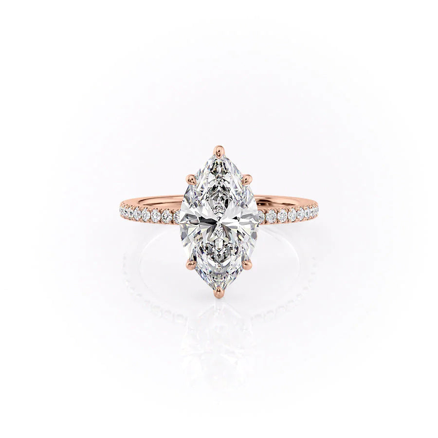 The Pave Estella Set With Marquise Pave Lab Diamond 1 Carat 14K Rose#material_14k-rose