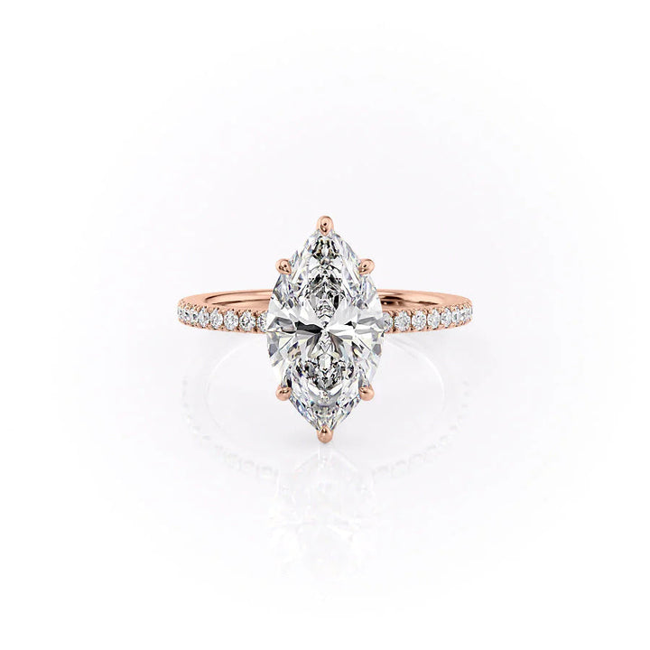 The Pave Estella Set With Marquise Pave Lab Diamond 1 Carat 14K Rose#material_14k-rose