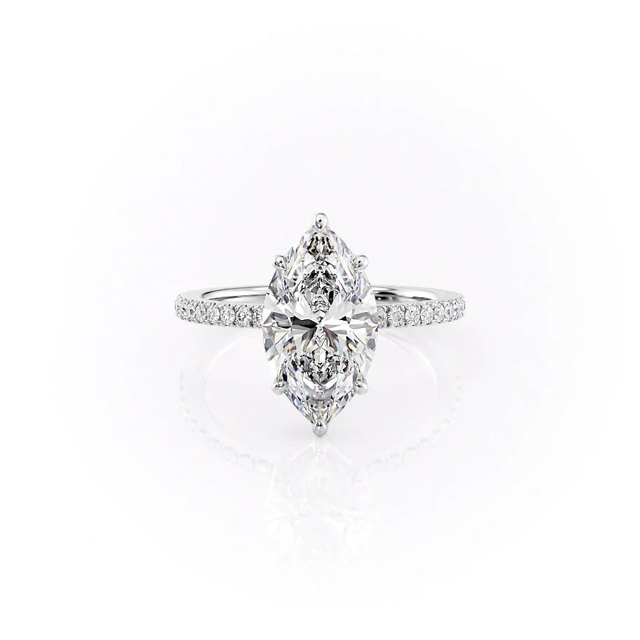 The Pave Estella Set With Marquise Pave Lab Diamond 1 Carat 14K White#material_14k-white