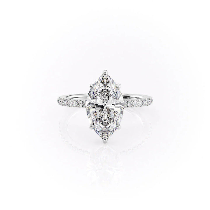 The Pave Estella Set With Marquise Pave Lab Diamond 1 Carat 14K White#material_14k-white