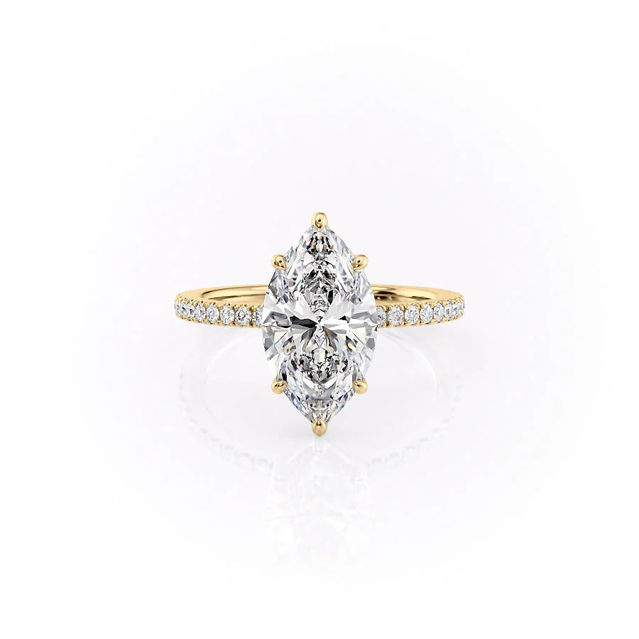 The Pave Estella Set With Marquise Pave Lab Diamond 1 Carat 18K Gold#material_18k-gold