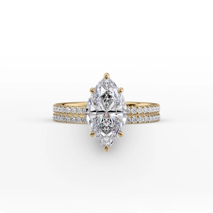 The Pave Estella Set With Marquise Pave Lab Diamond 2 Carat 18K Gold#material_18k-gold