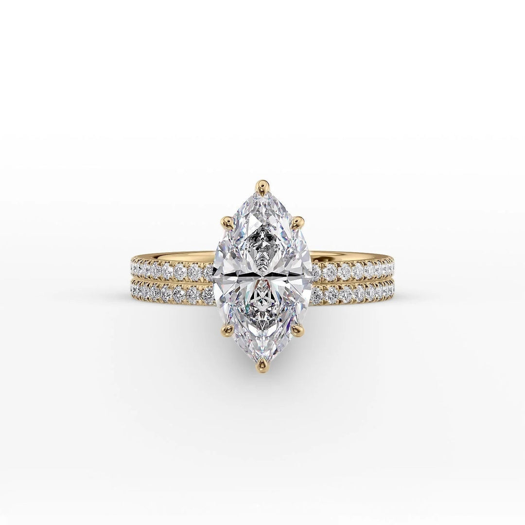 The Pave Estella Set With Marquise Pave Moissanite#material_18k-gold