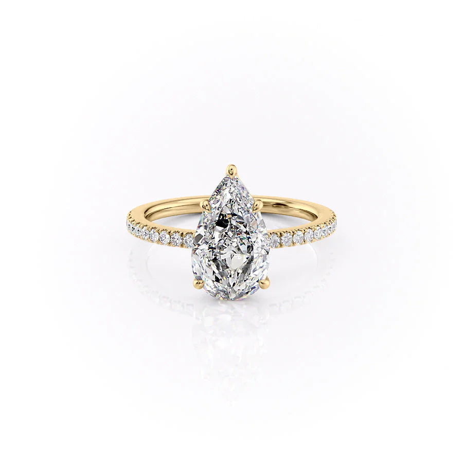 The Pave Estella Set With Pear Pave Lab Diamond 1 Carat 14K Gold#material_14k-gold