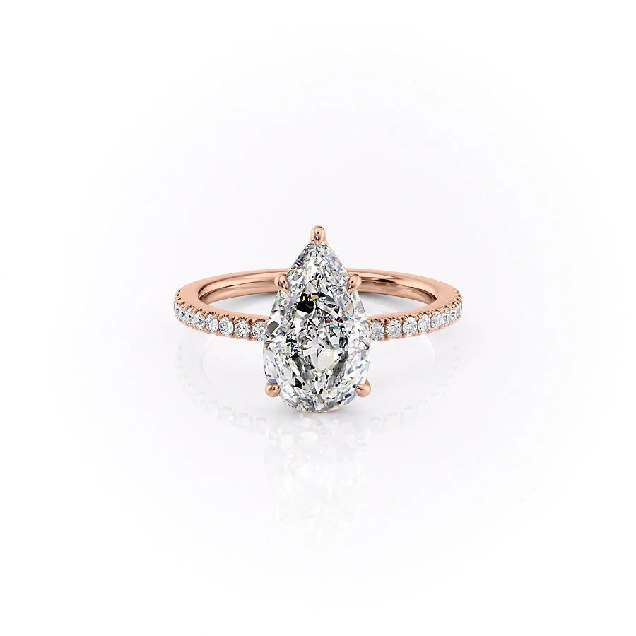 The Pave Estella Set With Pear Pave Moissanite#material_14k-rose