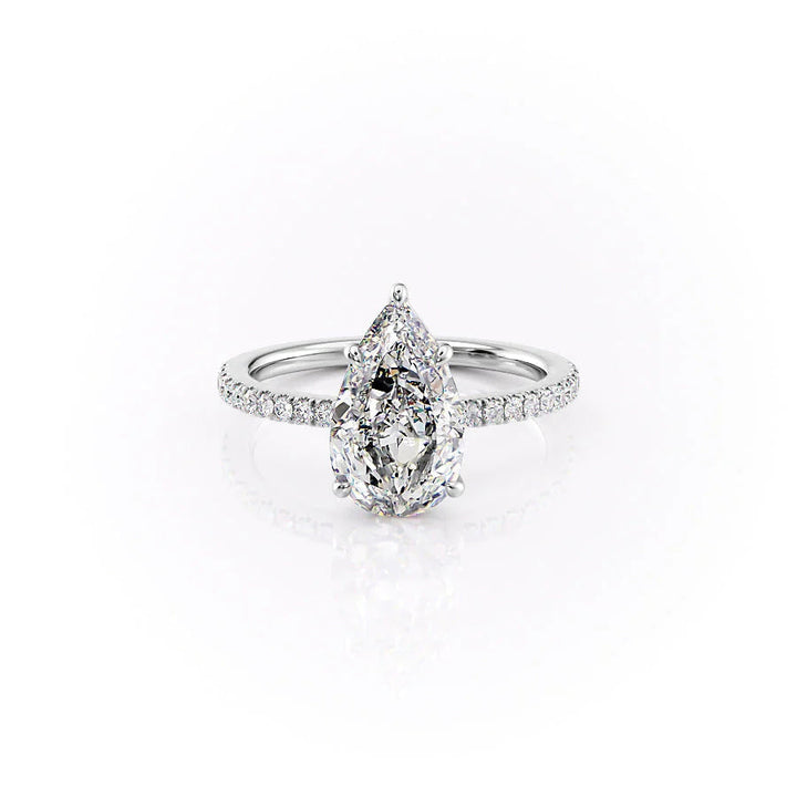 The Pave Estella Set With Pear Pave Lab Diamond 1 Carat 18K White#material_18k-white