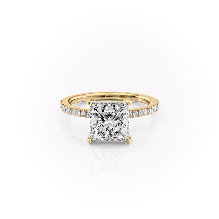 The Pave Estella Set With Princess Pave Lab Diamond 1 Carat 14K Gold#material_14k-gold