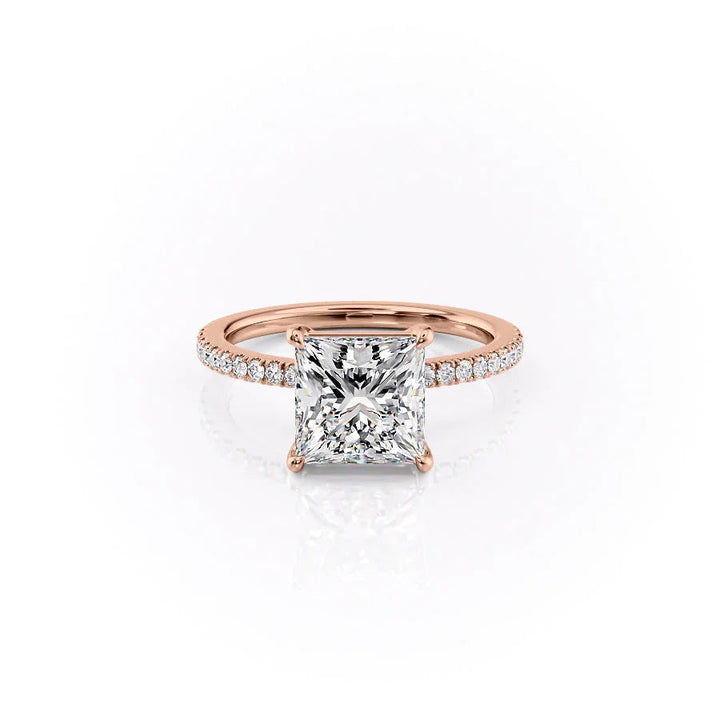 The Pave Estella Set With Princess Pave Lab Diamond 1 Carat 14K Rose#material_14k-rose