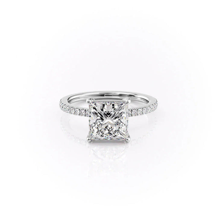 The Pave Estella Set With Princess Pave Lab Diamond 1 Carat 14K White#material_14k-white