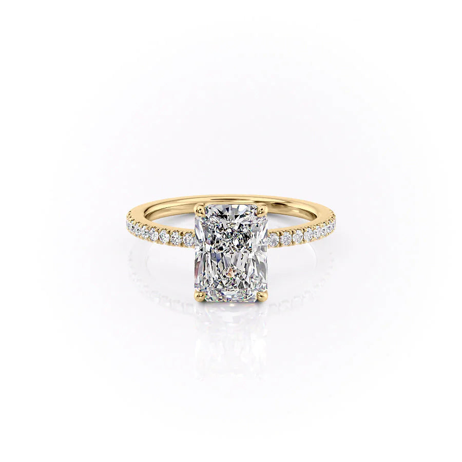 The Pave Estella Set With Radiant Pave Lab Diamond 1 Carat 14K Gold#material_14k-gold