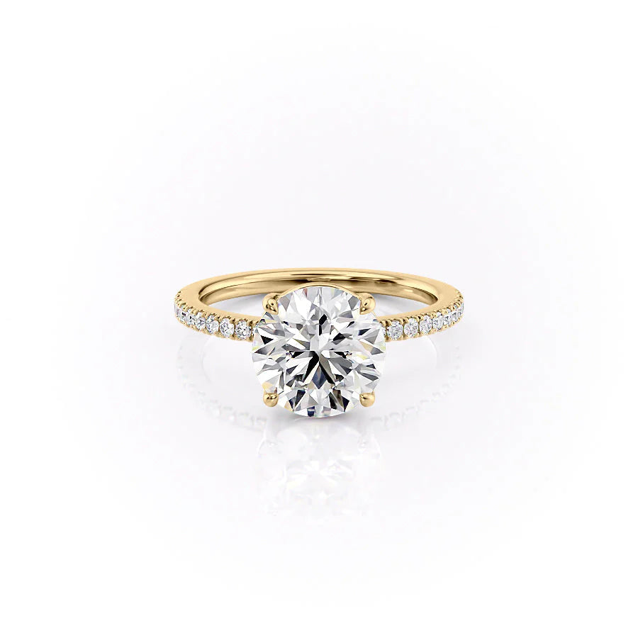 The Pave Estella Set With Round Pave Lab Diamond 1 Carat 14K Gold#material_14k-gold