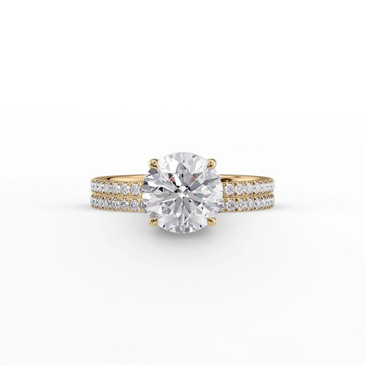 The Pave Estella Set With Round Pave Lab Diamond 2 Carat 14K Gold#material_14k-gold