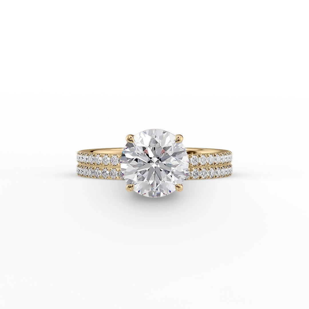 The Pave Estella Set With Round Pave Moissanite#material_14k-gold