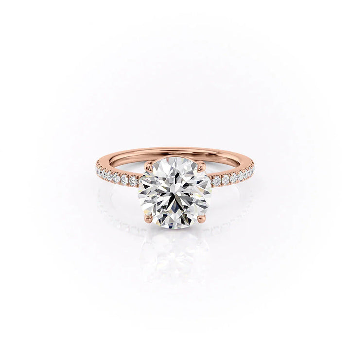 The Pave Estella Set With Round Pave Lab Diamond 1 Carat 14K Rose#material_14k-rose