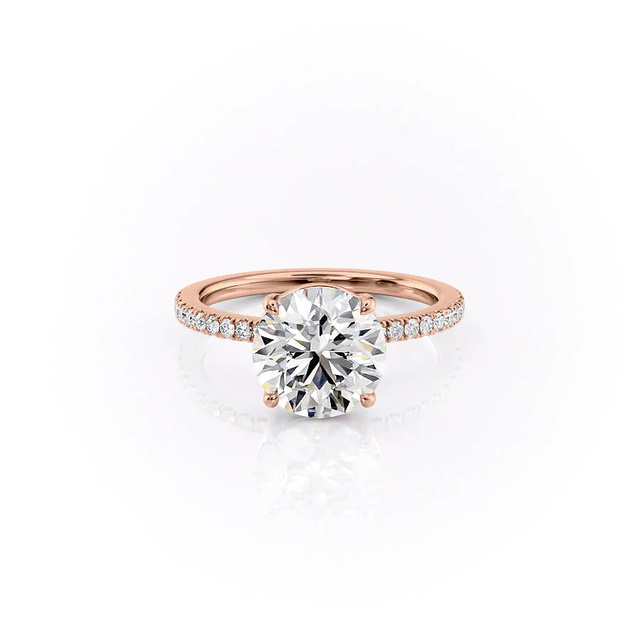 The Pave Estella Set With Round Pave Moissanite#material_14k-rose