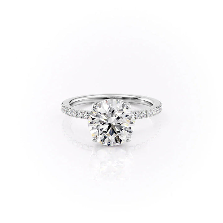 The Pave Estella Set With Round Pave Lab Diamond 1 Carat 14K White#material_14k-white