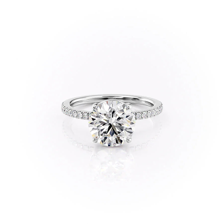 The Pave Estella Set With Round Pave Lab Diamond 1 Carat 18K White#material_18k-white