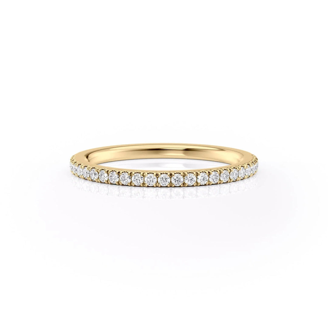 The Pave Estella Wedding Bands Diamonds Half Way 14K Gold#material_14k-gold