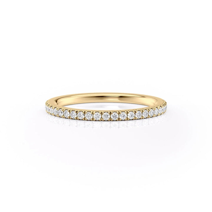 The Pave Estella Wedding Bands Diamonds Half Way 14K Gold#material_14k-gold