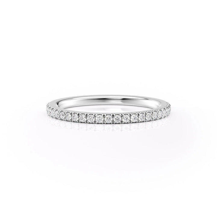 The Pave Estella Wedding Bands Diamonds Half Way 14K White#material_14k-white