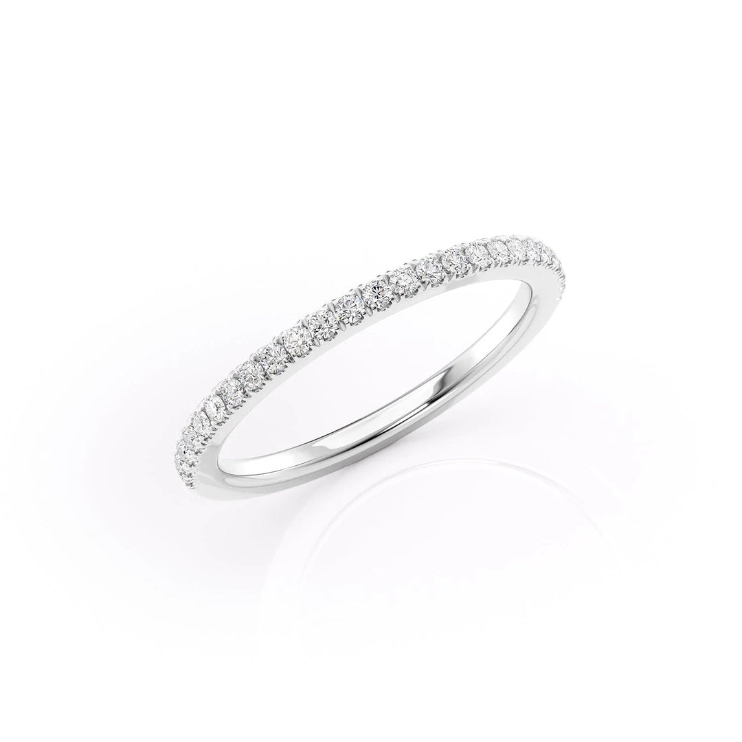 The Pave Estella Wedding Bands Diamonds Half Way 14K White#material_14k-white